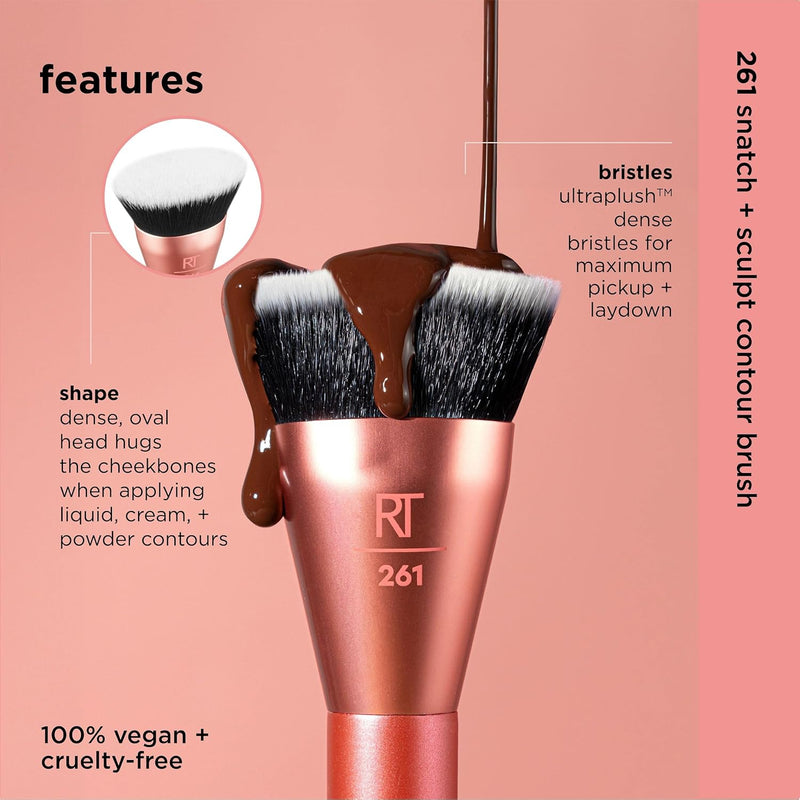 Real Techniques Bubble Blending Makeup Brush, Multipurpose Face Brush for Liquid, Cream, & Powder Products, Unique Bubble Brush Head, Synthetic Bristles, Vegan & Cruelty Free, 1 Count