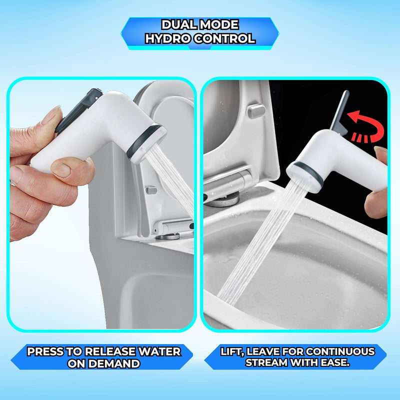 JUNARIS Handheld Bidet Sprayer Set for Toilet - شطاف تواليت Stainless Steel Shattaf with Premium Hose for Bathroom and Washroom | Chrome Shattaf Set Stainless Steel Hose (Classic)