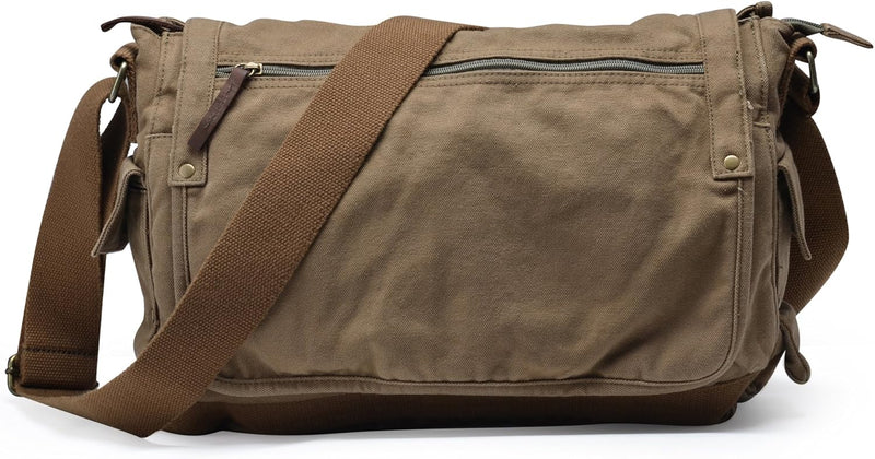 Unisex Adult Cross Body Shoulder Satchel Cross Body, Messenger Bag (pack of 1) - Olive Brown
