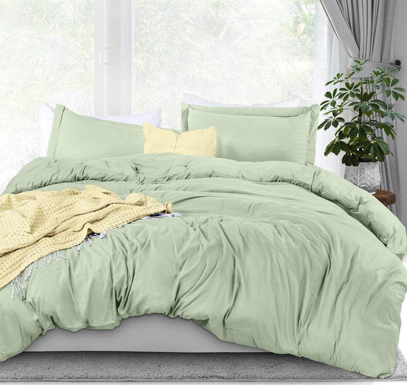 Utopia Bedding Duvet Cover Twin Size Set - 1 Duvet Cover with 1 Pillow Sham - 2 Pieces Comforter Cover with Zipper Closure - Ultra Soft Brushed Microfiber, 68 X 90 Inches (Twin/Twin XL, White) - King Sage