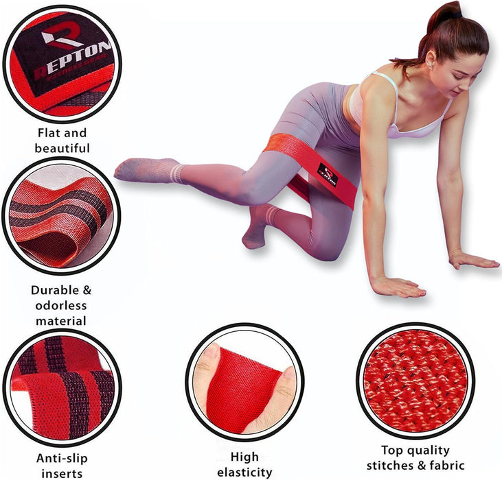 3 Sets Resistance Bands | Glutes, Hips and Legs Exercise Band | Ideal for Home Gym Fitness, Yoga, Pilates & Workout | Women and Men Non-Slip Booty Band | Physio Resistant Loop