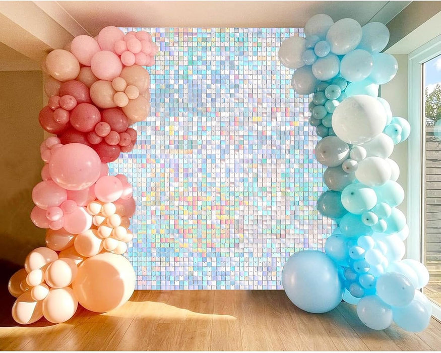 LJIE-House Champagne Shimmer Wall Backdrop Shimmer Panels Sequin Backdrop 36PCS Glitter Party Backdrop for Birthday Wedding Anniversary Engagement Baby Shower & Bachelorette Decorations Party