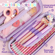 Cute Unicorn Pencil Case For Girls3D Plastic Large Capacity Cute Pencil Pouch Gift for Teen Boys School (Moon Unicorn, M)