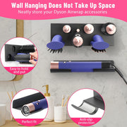 Storage Holder for Dyson Airwrap Curling Iron New Complete, Metal Wall Mount for Dyson Air Wrap Accessories Organizer with Non-Slip Silicone Pad for Bathroom Bedroom Hair Salon Barbershop