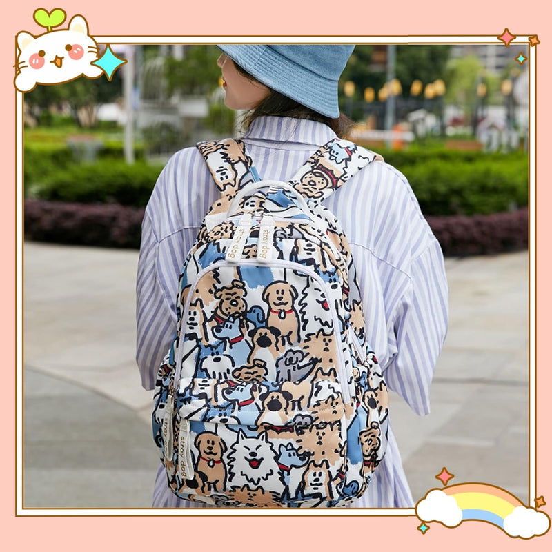 Mfikaryi Cute Cat Casual Daypack Teens Elementary School Backpack Students Bookbag for Girls Boysâ€¦