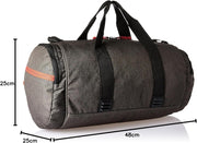 Classic 30L Medium Water Resistant Travel Duffle Bag/Gym Bag/Sports Duffle for Men/Women (Grey-Black-Orange)