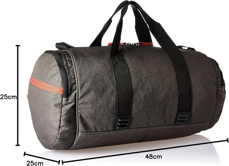 Classic 30L Medium Water Resistant Travel Duffle Bag/Gym Bag/Sports Duffle for Men/Women (Grey-Black-Orange)