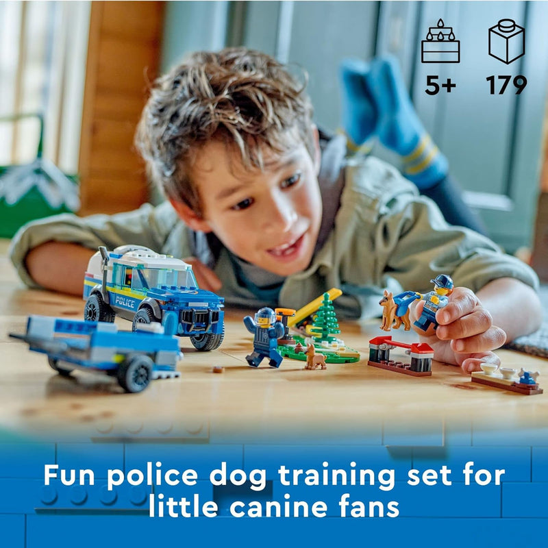 City Mobile Police Dog Training 60369, SUV Toy Car with Trailer, Obstacle Course and Puppy Figures, Animal Playset for Boys and Girls Ages 5 Plus - Multicolor