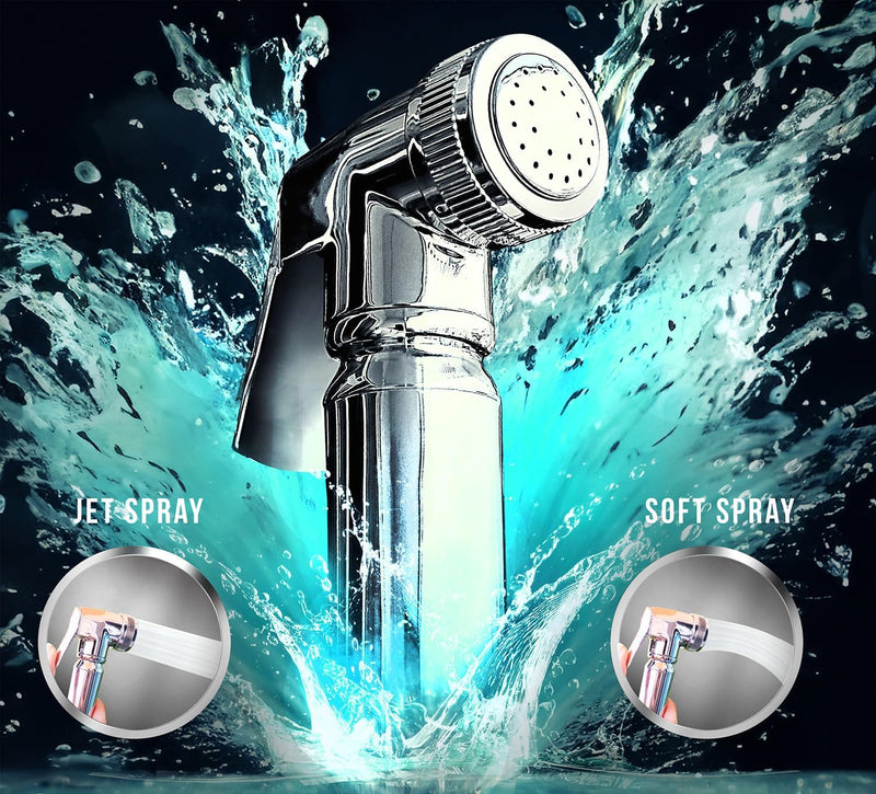 Aishini Handheld Toilet Bidet Sprayer - Shattaf Set, Jet Spray with Easy Installation, Muslim Shower for Feminine wash, Baby Cloth Diaper, Personal Hygiene, 120cm Stainless Steel Hose Pipe, Chrome