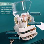 Sulfar Large Cosmetic Makeup Organizer with Drawers and Brush Organizer, Dust Water Proof Cosmetics Storage Display Case, Suitable for Bathroom Countertop and Bedroom Vanity Dresser