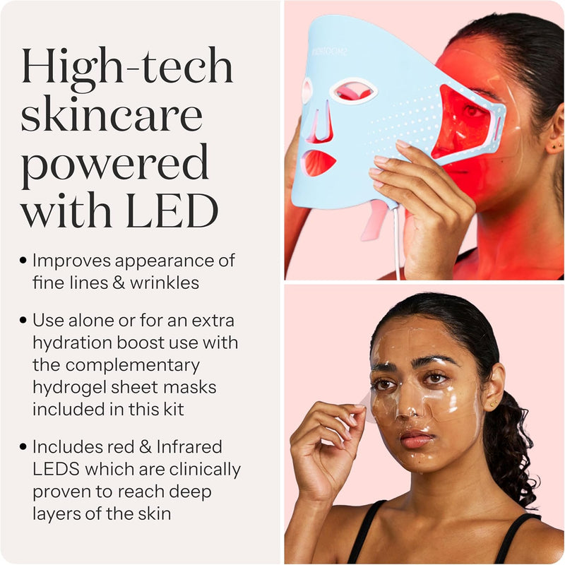 SmoothSkin Red Light Therapy for Face, Hydrate & Glow Kit, LED & Infrared Mask, Beauty Device for Youthful, Glowing Skin & Reduced Wrinkles