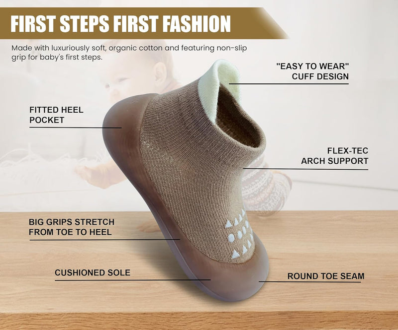 Dookeh Baby Sock Shoes Boys Girls First Walking Shoes Non-Slip Slippers Soft Sole Sneakers Toddler Infant Babygirl