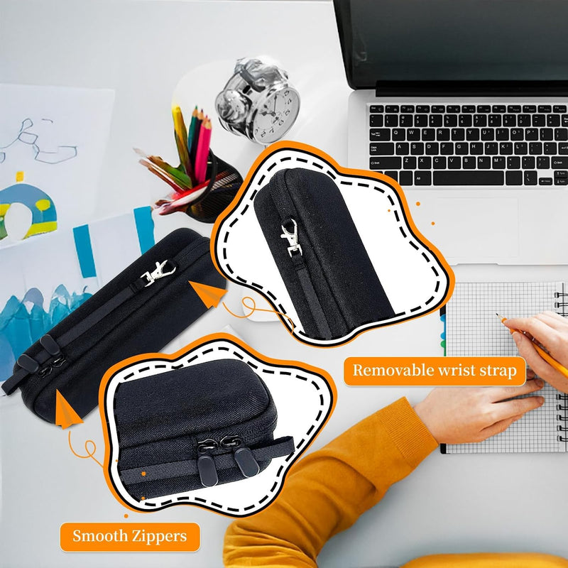 Pencil Case, EVA Pencil Case, Hard Shell with 2 Layers, Large Capacity, Simple Stationery Pouch for Students and Workers with Hand Strap