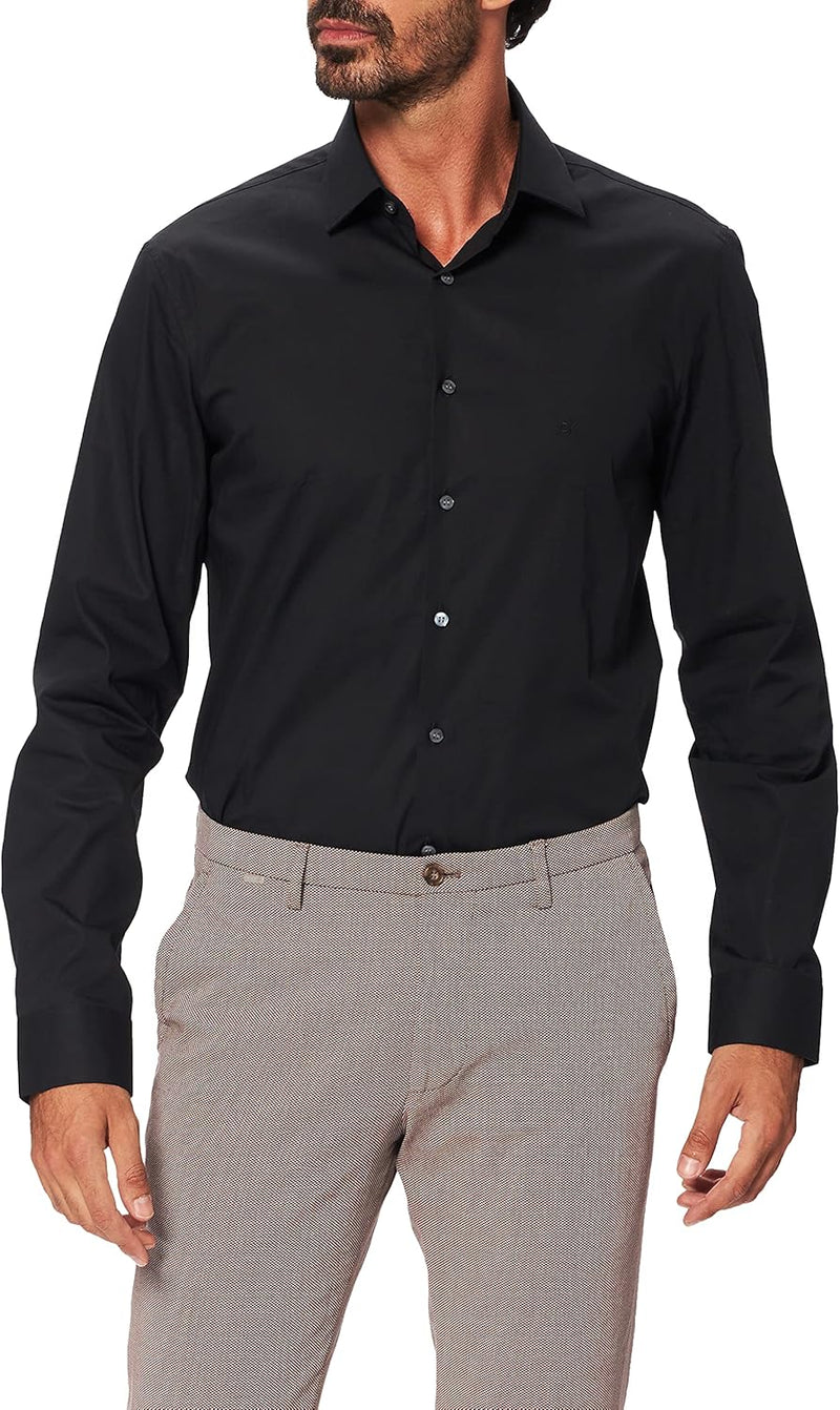 Calvin Klein Mens Poplin Stretch Slim Shirt Shirt