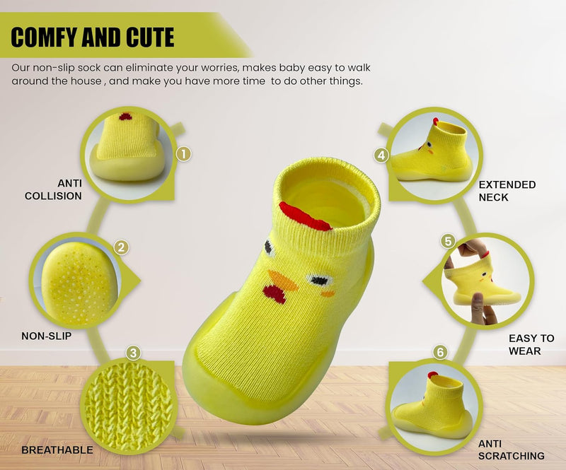 Dookeh Baby Sock Shoes Boys Girls First Walking Shoes Non-Slip Slippers Soft Sole Sneakers Toddler Infant Babygirl