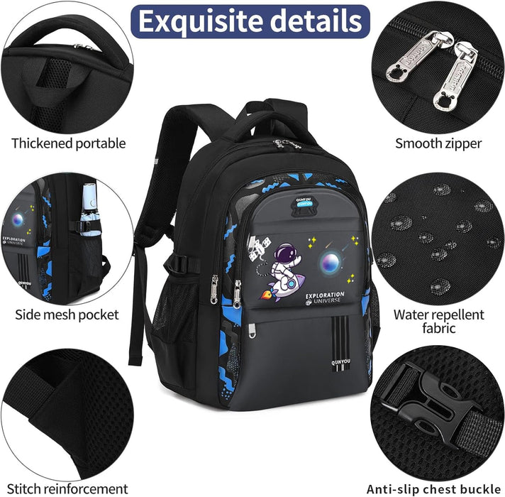 Yoawllty School Bag for Boys, Space Backpack for Boys Kids Elementary School Bags Middle Primary School Book Bag Lightweight School Bag for Students