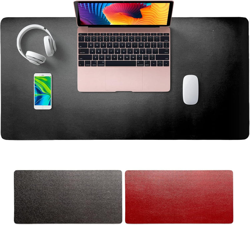 SKY-TOUCH Mouse Pad Large 80x40cm, Leather Computer Pad Office Desk Mat Extended Gaming Mouse Pad, Non-Slip Waterproof Dual-Side USe Desk Mat Protector (Green/Silver) - Red/Black 80 x 40 Ø³Ù