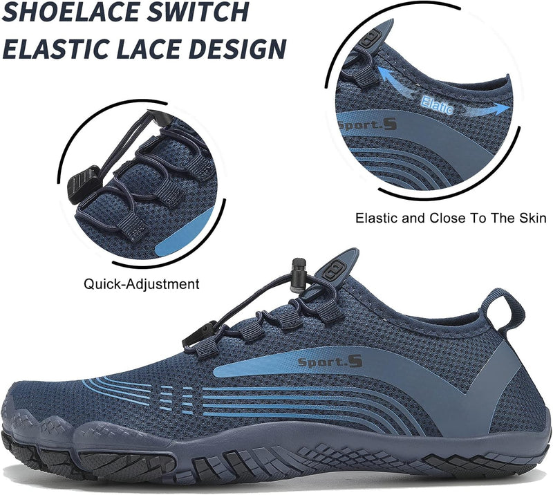 OUSIMEN Water Shoes Womens Mens Quick-Dry Non-Slip Soft Barefoot Swimming Shoes for Pool Beach Aqua Sports Outdoor Surf Water Park Yoga Shoes
