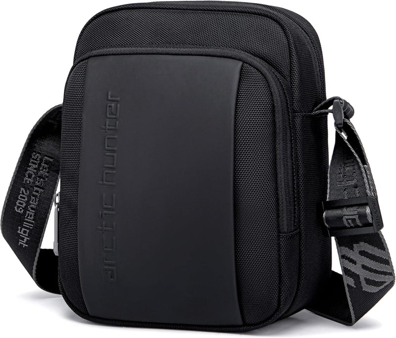 Arctic Hunter Premium Unisex Sling Bag Water Resistant Polyester Cross Body Bag with Anti-Theft Design for Travel Business Daily Casual, K00542 - Black