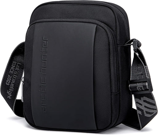 Arctic Hunter Premium Unisex Sling Bag Water Resistant Polyester Cross Body Bag with Anti-Theft Design for Travel Business Daily Casual, K00542 - Black