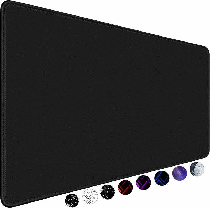 TEDNETGO Large Mouse Pad, Gaming Mouse Pad, Long Mouse Pads, Waterproof Extra Large Big Mouse Pad with Stitched Edge, XXL Non-Slip Black Computer Mousepad Desk Mat for Gamer, Office & Home, Black