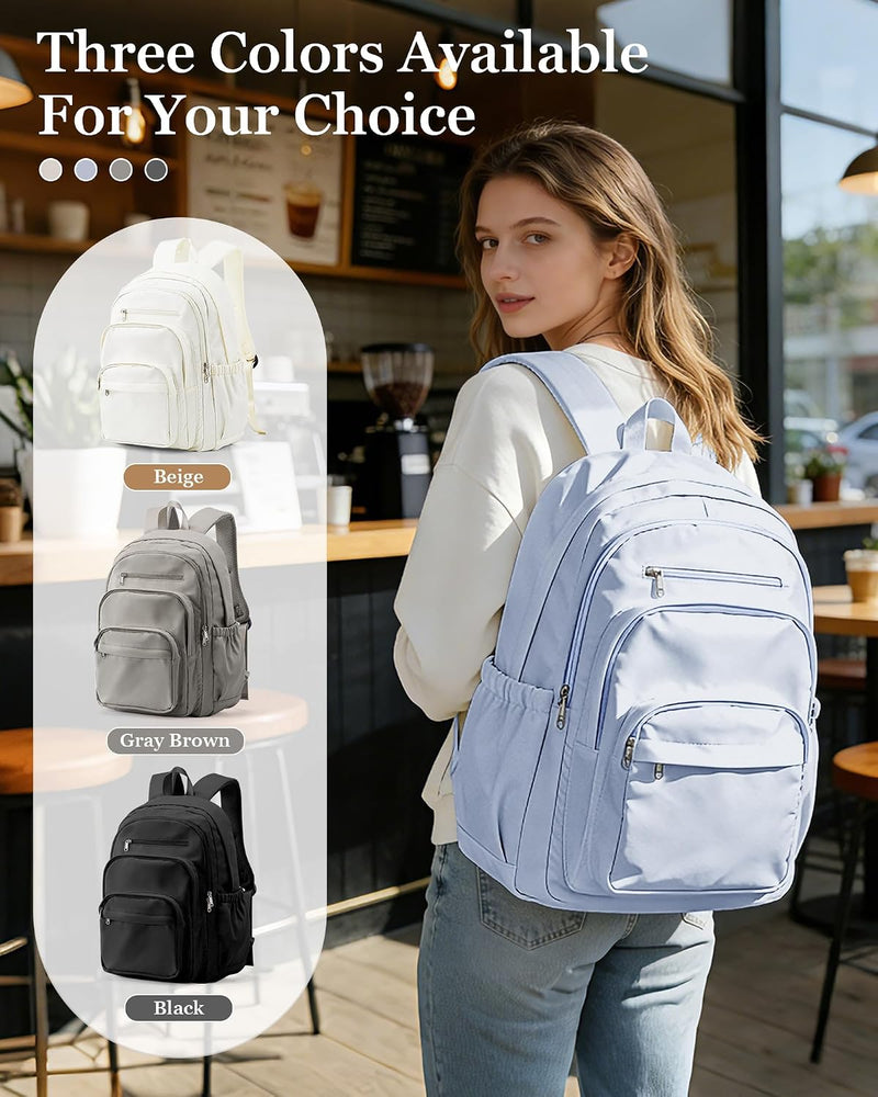 WEPOET Backpack Women Men School Backpack Large with Many Compartments Waterproof Backpack Lightweight for School Backpack Teenager Daypacks Backpack for Boys Girls, A4 blue, Rucksack Backpacks