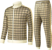 Men's Casual Tracksuits Long Sleeve Jogging Suits Sweatsuit Sets Track Jackets and Pants 2 Piece Outfit - 2101-yellow