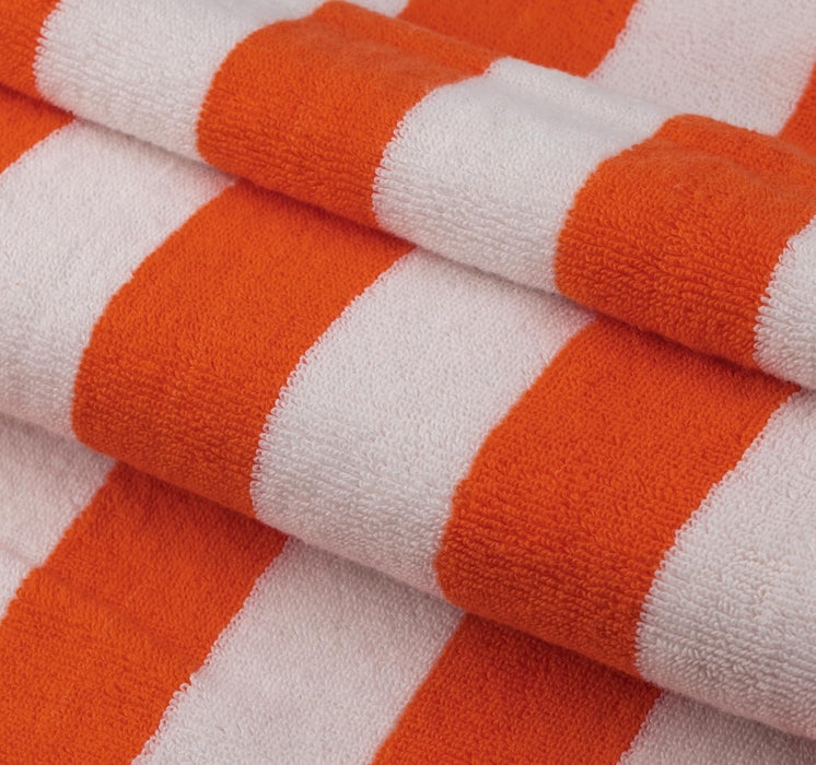 Bliss Casa Oversized Beach Towels (2 Pack, 90x180 cm) - Extra Large 100% Cotton Summer Pool Cabana Stripe Highly Absorbent & Soft Towel (Beach Towel - 2PC, Blue)