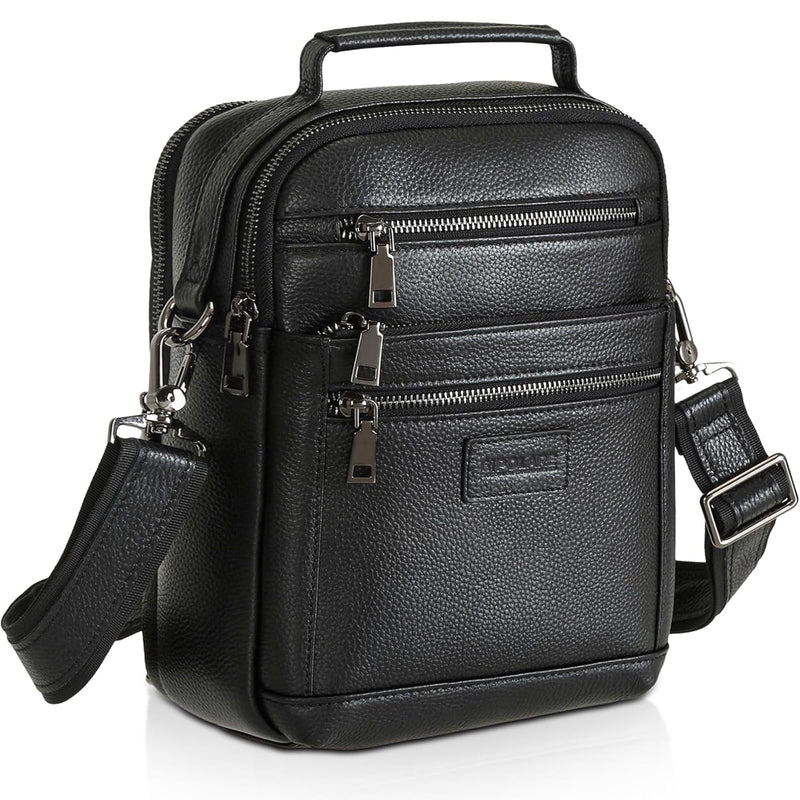 Polare Italian Full Grain Leather Messenger Bag Vintage Chest Shoulder Crossbody Bag Casual Sling Business Handbag for Men