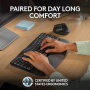 Logitech Wave Keys & Lift Vertical Mouse - Ergonomic Wireless Keyboard and Mouse Combo - with Cushioned Palm Rest, Easy-Switch, Bluetooth, for Multi-OS, Windows/Mac, US/INTL - Graphite