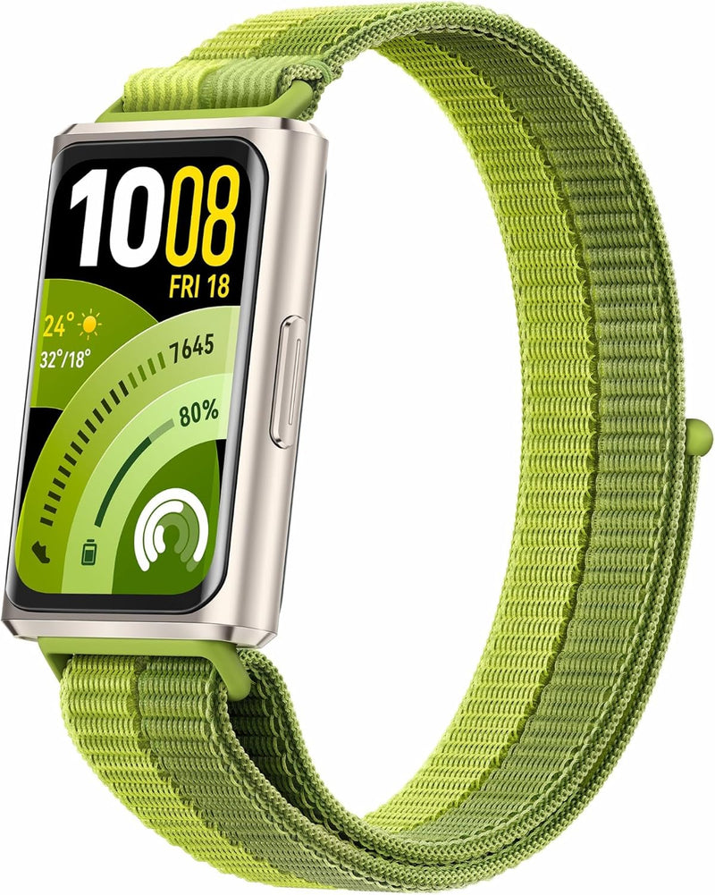 Band 11 AMOLED Display, Sleep & Stress monitoring Smart Watch, Upto 14 Days Battery Life, 50m Water Resistance, Fitness & health Tracker, Android&iOS compatible, Metallic Black - Pro Green