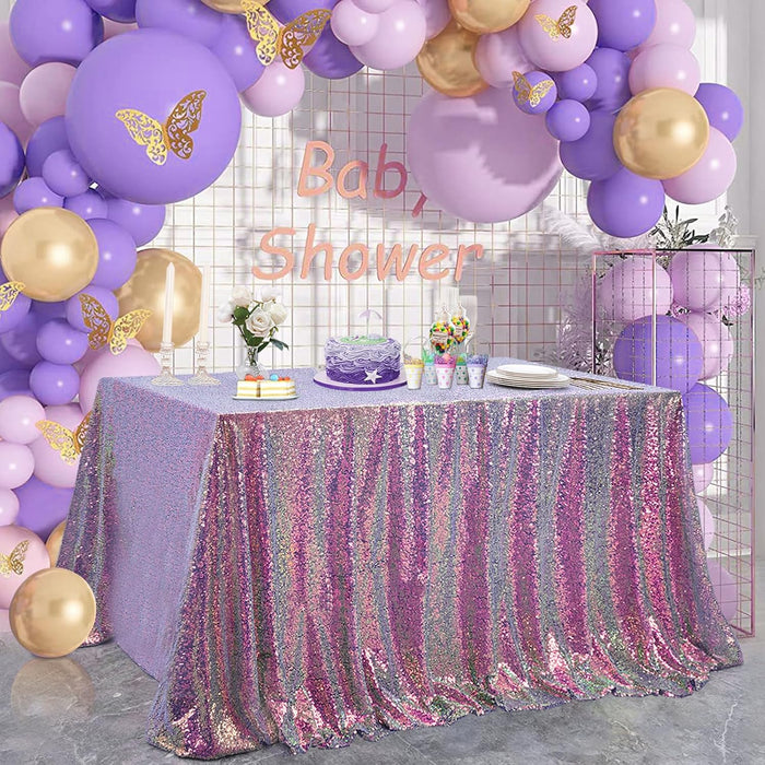 B-COOL Black Sequin Backdrop Curtain Glitter - Halloween Black Backdrop 2 Panels 4ftx8ft Curtain Drapes Shiny Background for Parties Shimmer Wall Backdrop Cloth