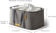 Joseph Joseph Hold-All - Collapsible Folding 35L Washing Laundry Basket Bag, Durable Fabric, Moisture Resistant, Grey - Bag
