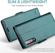 For Samsung Galaxy A30s / A50 / A50s Leather Case RFID Blocking 3 Card Slot Mobile Cover - Green