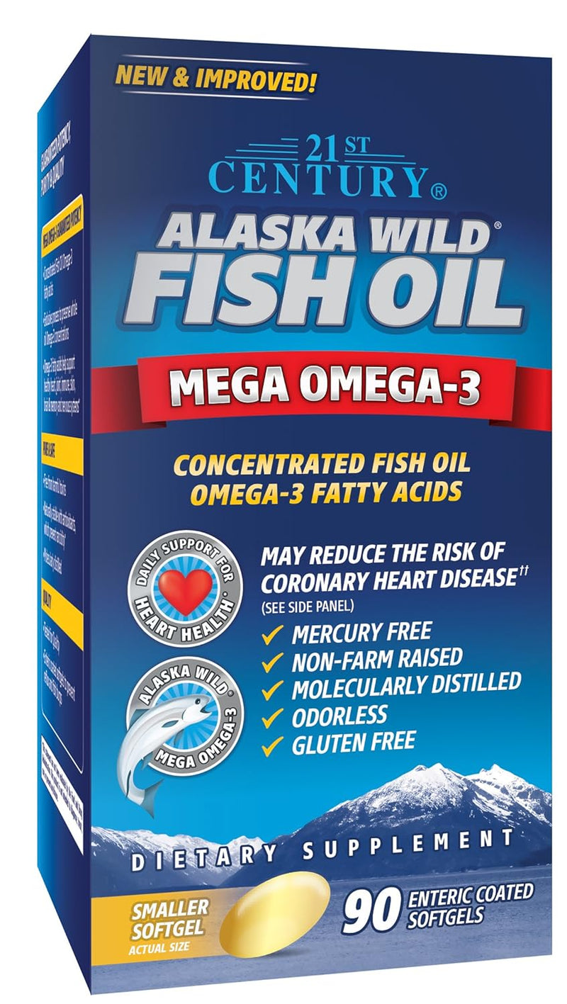 21st Century Alaska Wild Fish Oil E.C Sg - 90 Capsules