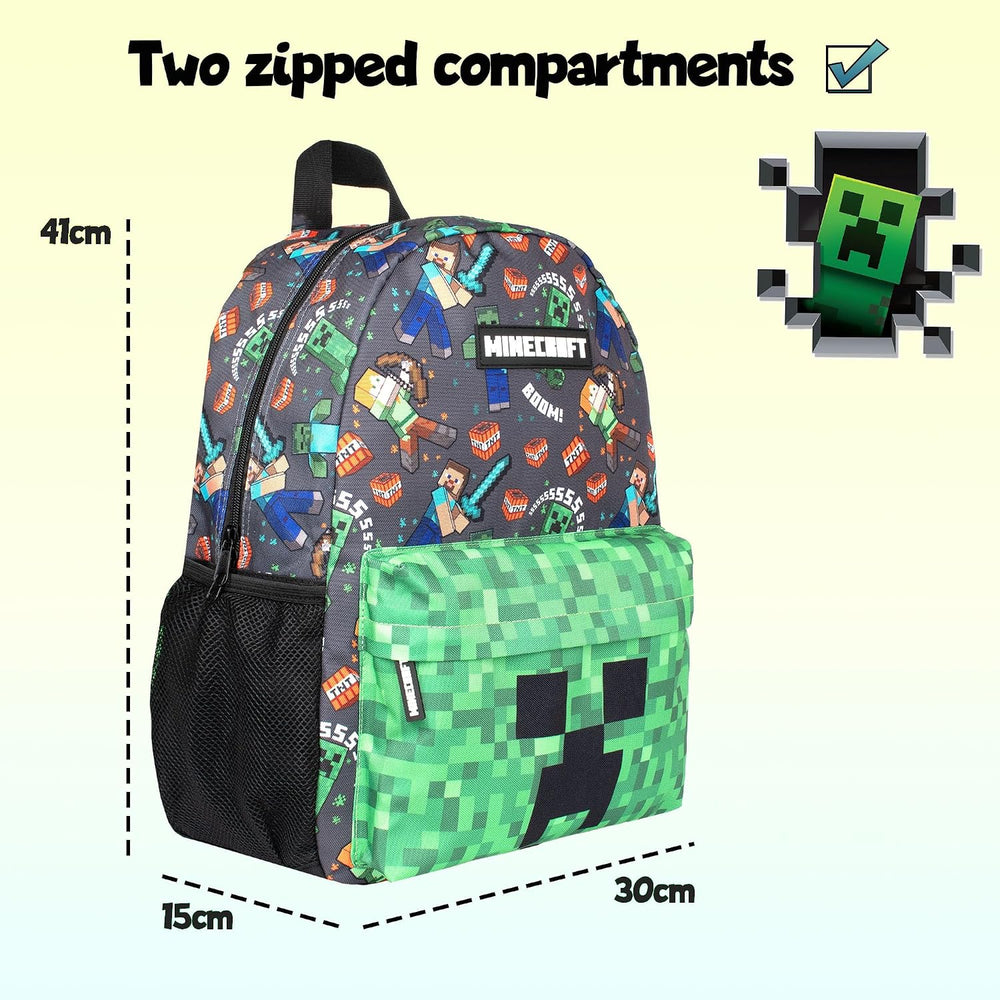 School Backpack for Boys and Girls Large A4 Multicompartment Rucksack Travel Bag with Mesh Pocket and Adjustable Padded Shoulder Straps