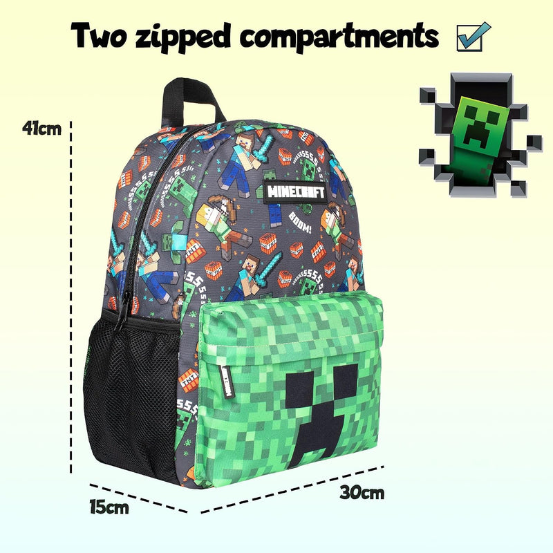School Backpack for Boys and Girls Large A4 Multicompartment Rucksack Travel Bag with Mesh Pocket and Adjustable Padded Shoulder Straps