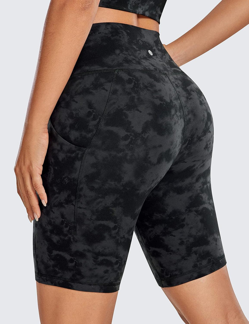 CRZ YOGA Women's Butterluxe Biker Shorts 8 Inches - High Waisted Yoga Shorts Side Pockets Buttery Soft