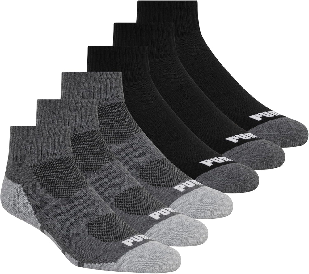 PUMA mens 6 Pack Quarter Crew Socks Men's Socks (pack of 6)