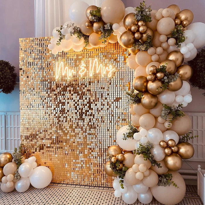 LuoluoHouse Shimmer Wall Panel Sequin Backdrop 36 Panel Birthday Wedding Background Decoration Walls Anniversary Engagement Decorations