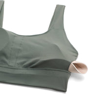 CRZ YOGA Womens Butterluxe U Back Sports Bra - Scoop Neck Padded Low Impact Workout Yoga Bra with Built in Bra
