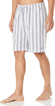 mens Soft Woven 100% Cotton Elastic Waistband Sleep Pajama Short Soft Woven 100% Cotton Elastic Waistband Sleep Pajama Short - Bright White