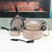 Delcasa 10-Piece Non-Stick Cookware Set with Granite Coating DC1889BGE Includes Casseroles, Sauce Pan - 10