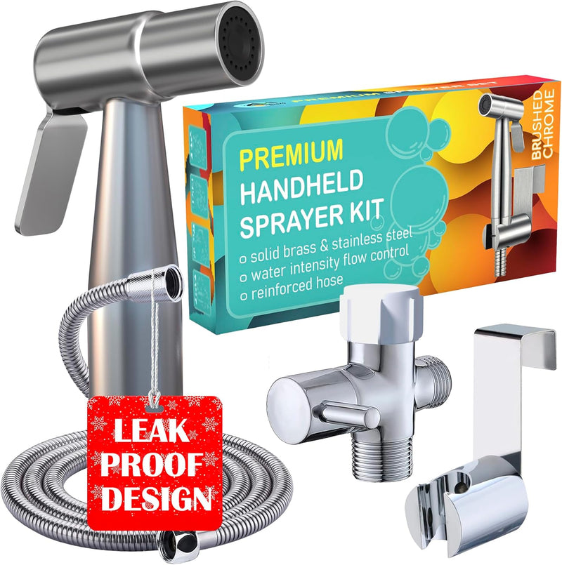 AVAbay 70-Inch Bidet Hose - Long Shower Head Stainless Steel Hose Bathroom Toilet Handheld Showerhead Sprayer Extension Replacement Part with Brass Coupler, Polished Chrome