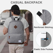 VASCHY Men's Backpack, Women's Waterproof School Bag, Boy Girl Computer 15.6 Inch Vintage for School, College, Work, Travel, Leisure