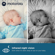 Motorola VM75 Indoor Video Baby Monitor with Camera 480x272p, 1000ft Range 2.4 GHz Wireless 5" Screen, 2 Way Audio, Remote Pan, Digital Tilt, Zoom, Room Temperature Sensor, Lullabies, Night Vision