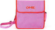 OmieBox Lunch Bag - Washable, Foldable, Durable, WaterResistant Fabric with Interior Pocket and External Bottle Holder. - Pink