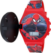 Accutime Kids Marvel Spider-Man Digital Quartz Plastic Watch for Boys & Girls with LCD Display - Red/Black 2
