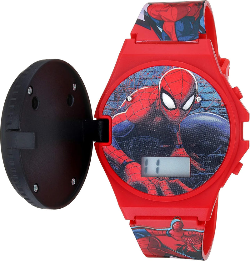 Accutime Kids Marvel Spider-Man Digital Quartz Plastic Watch for Boys & Girls with LCD Display - Red/Black 2