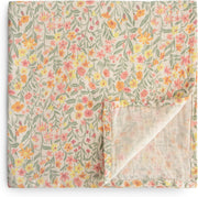 Organic Cotton Muslin Baby Blanket - Extra Soft Breathable Newborn Baby Blanket for Swaddling, Nursing & Cuddling - Pre-Washed for Delicate Skin Caramel Dots - Pastel Blooms